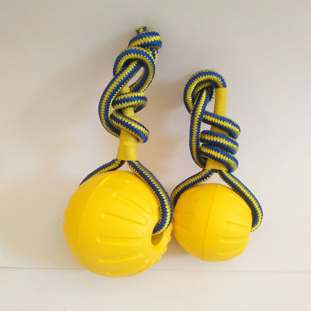 Suction Cup Dog Tug Toy - 7 cm/9 cm Gelb Unzerstörbar Gummiball