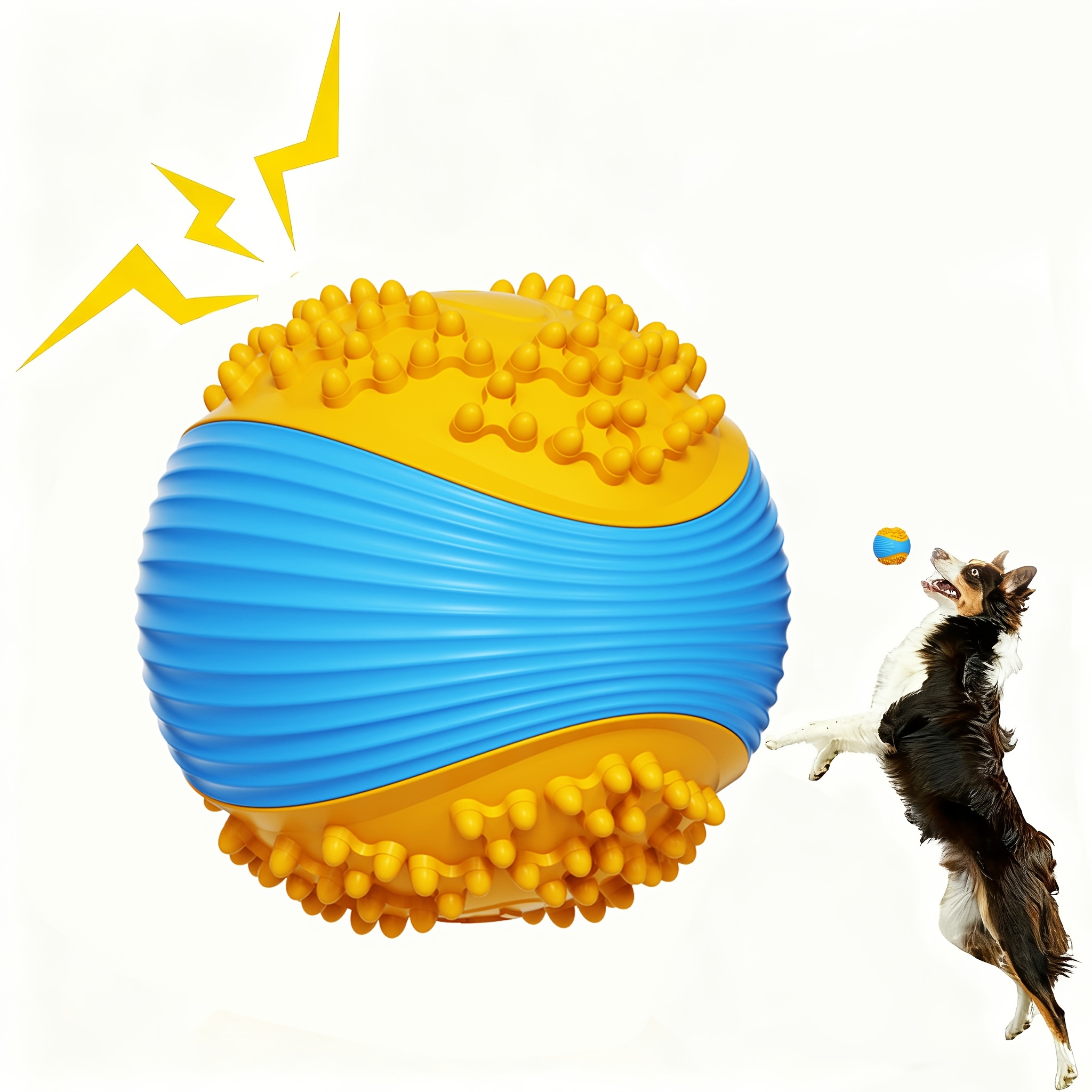 Indestructible Dog Chew Toy - Unzerstörbarer Hundespielball mit Quietscher, Robustes TPR-Kauspielzeug