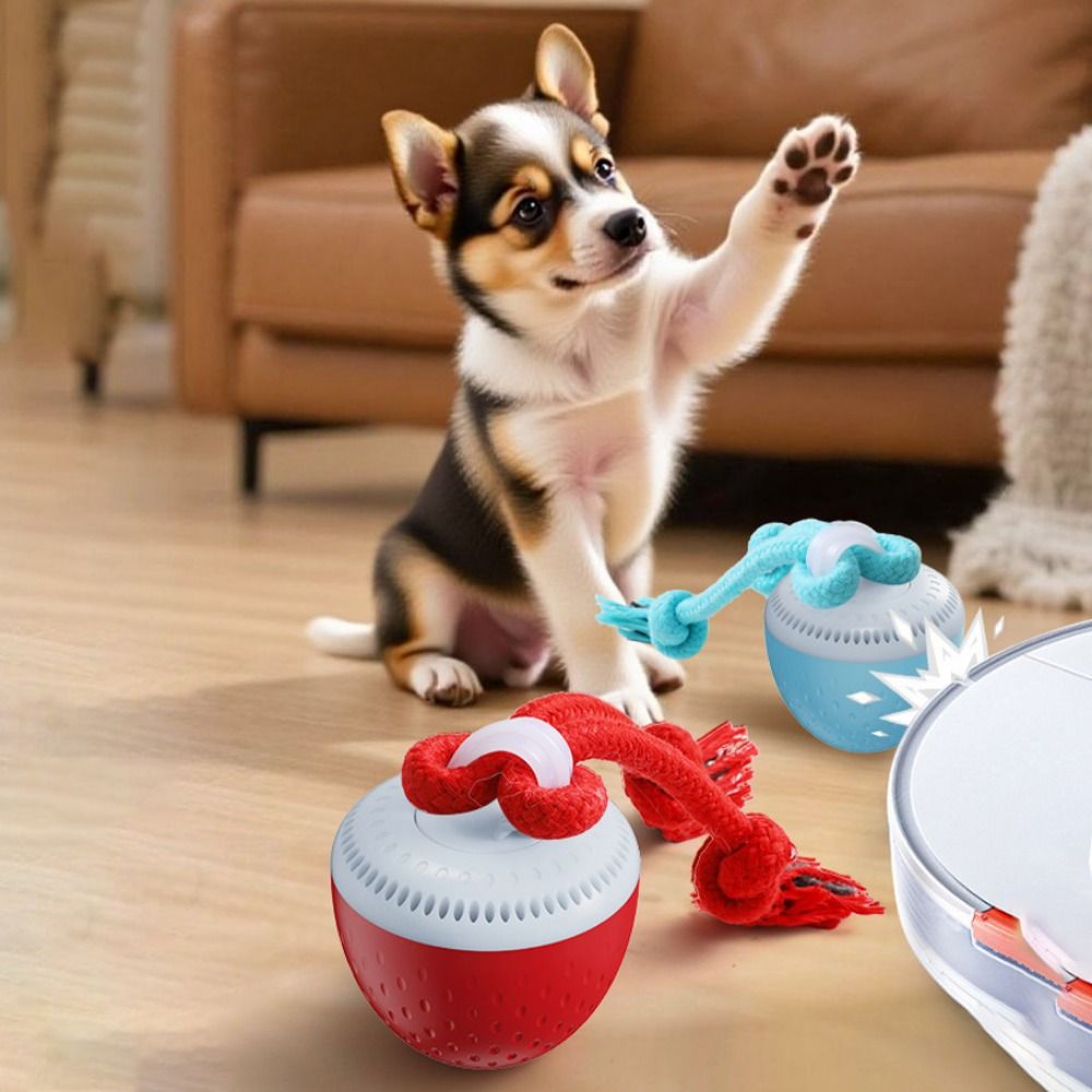 Automatic Moving Dog Ball - Bissresistenter Intelligenter Haustier-Spielball mit Zufallsbahn, USB-Aufladung,