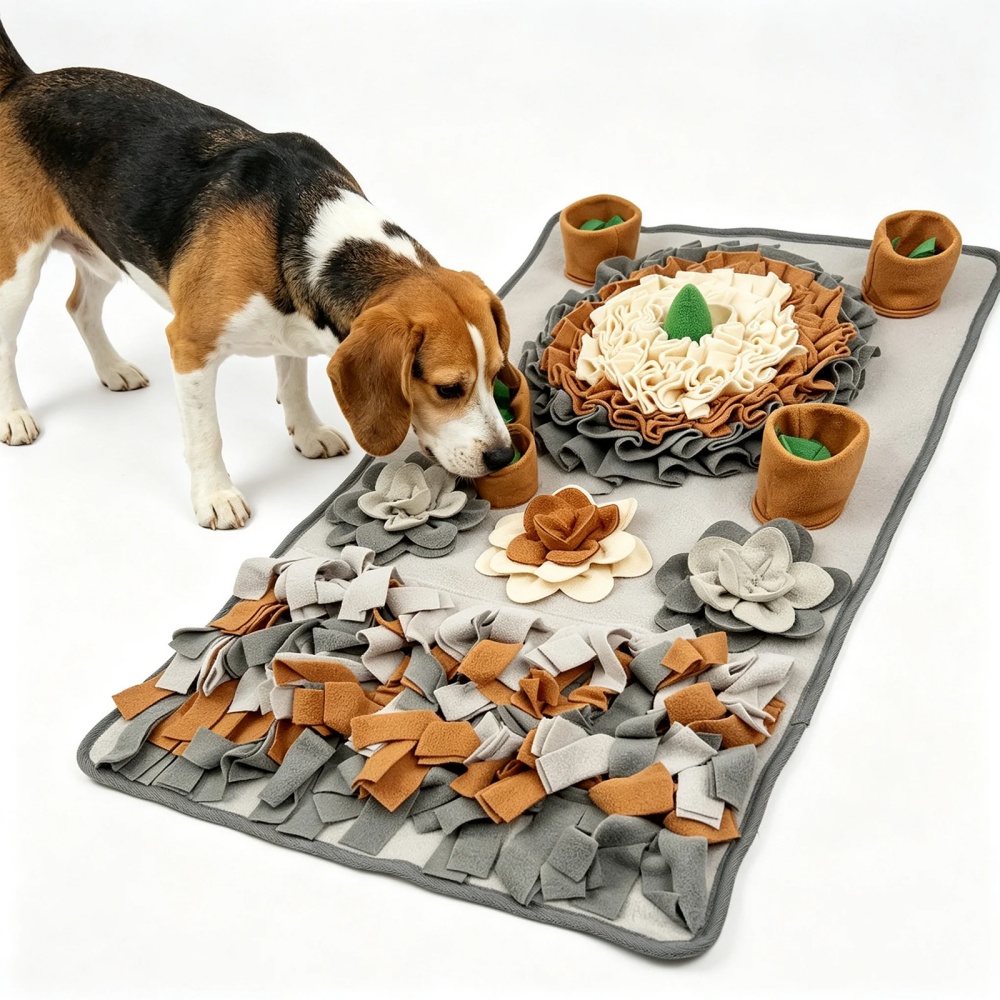 Snuffle Mat For Dogs - Mehrschichtiges Futterversteck-Design Haustier-Schnüffelmatte Weiche Polarfleece Rutschfeste
