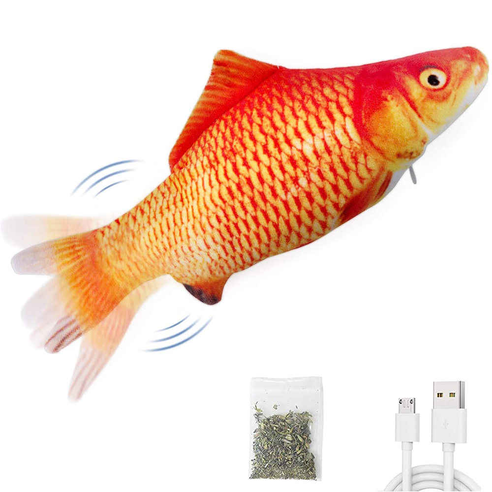 Electric Floppy Fish Dog Toy - Katzenspielzeug Fisch USB-Ladegerät Interaktiver Elektrischer Floppy-Fisch