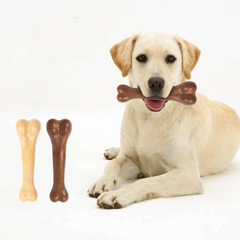 Teeth Cleaning Dog Chew Bone - Langlebiges Hunde-Kauspielzeug mit Rindfleischgeschmack, Knochenförmiges Interaktives