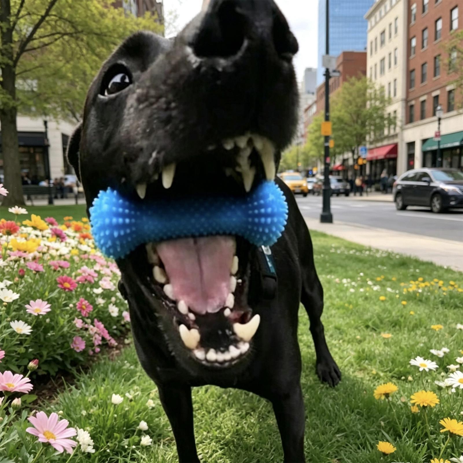Interactive Squeaky Plush Dog Toy - Hundezahnbürstenspielzeug, Kaustäbe, Maulöffner, Haustierbedarf, interaktiver Snack-Spenderball