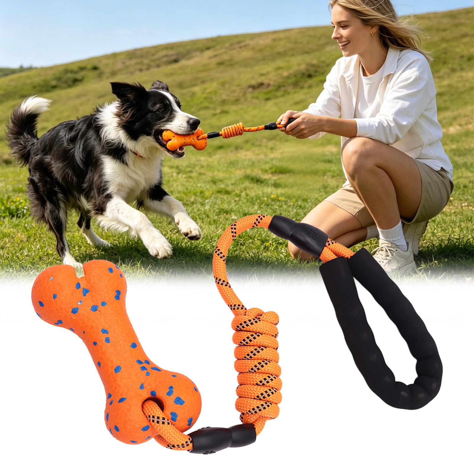 Dog Rope Toy Aggressive Chewers - Seilspielzeug Beißknochen für Haustiere – Robuste