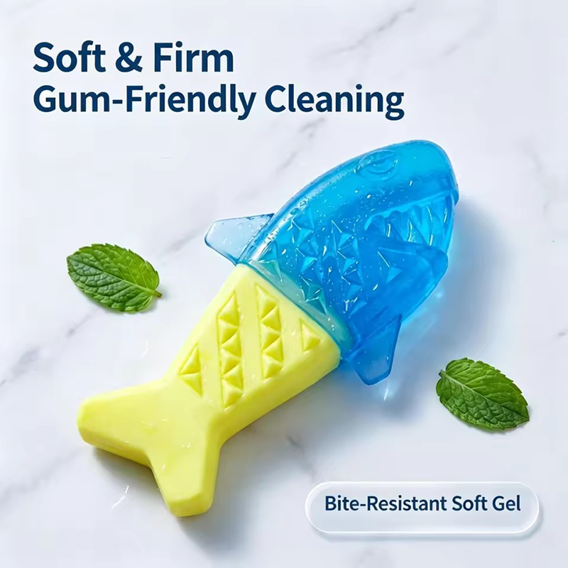 Teeth Cleaning Dog Chew Bone - Haustier-Fischknochen TPR Hundespielzeug mit Wassereinspritzung, Gefrierbares