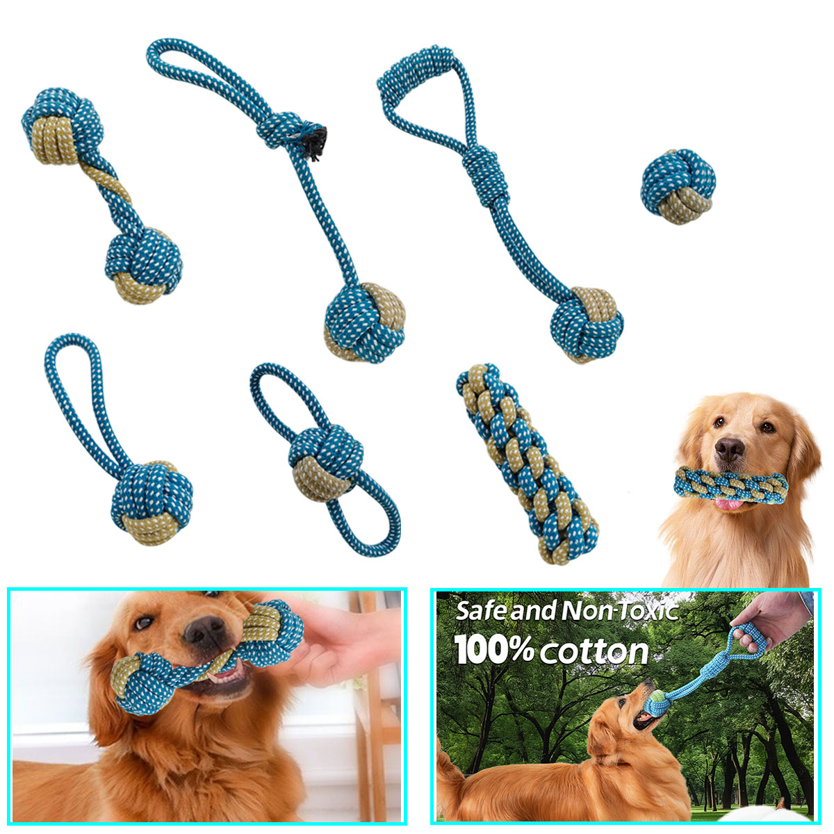 Teeth Cleaning Dog Chew Bone - Neue 7PCS Haustier Hund Welpen Doppel