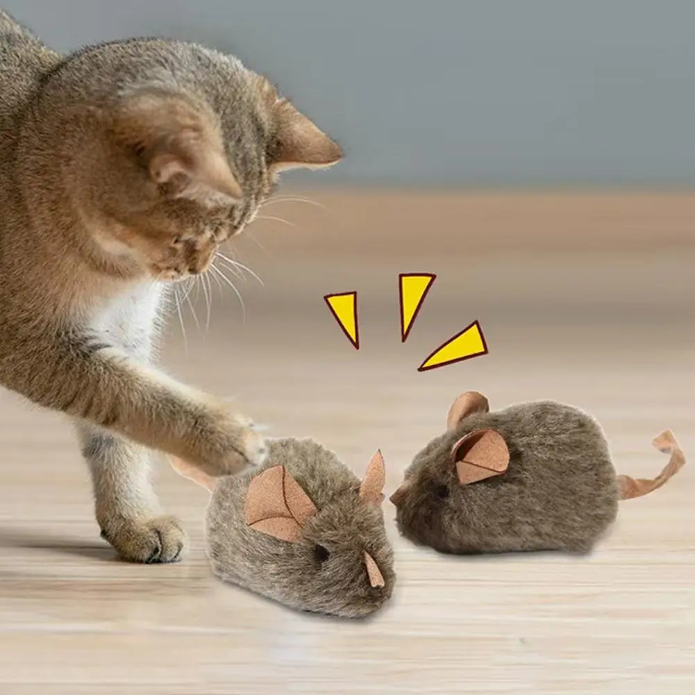 Catnip Interactive Plush Mouse - Lustiges Plüsch-Mäuse-Katzenspielzeug, Simulationsmaus, Kätzchen-Spielzeug, bissfest, automatisch