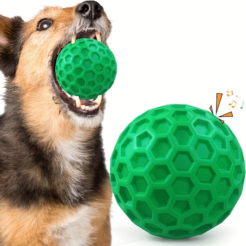 Indestructible Dog Chew Toy - Robustes Naturkautschuk Hundekau-Spielzeug Unzerstörbarer Quietschball für