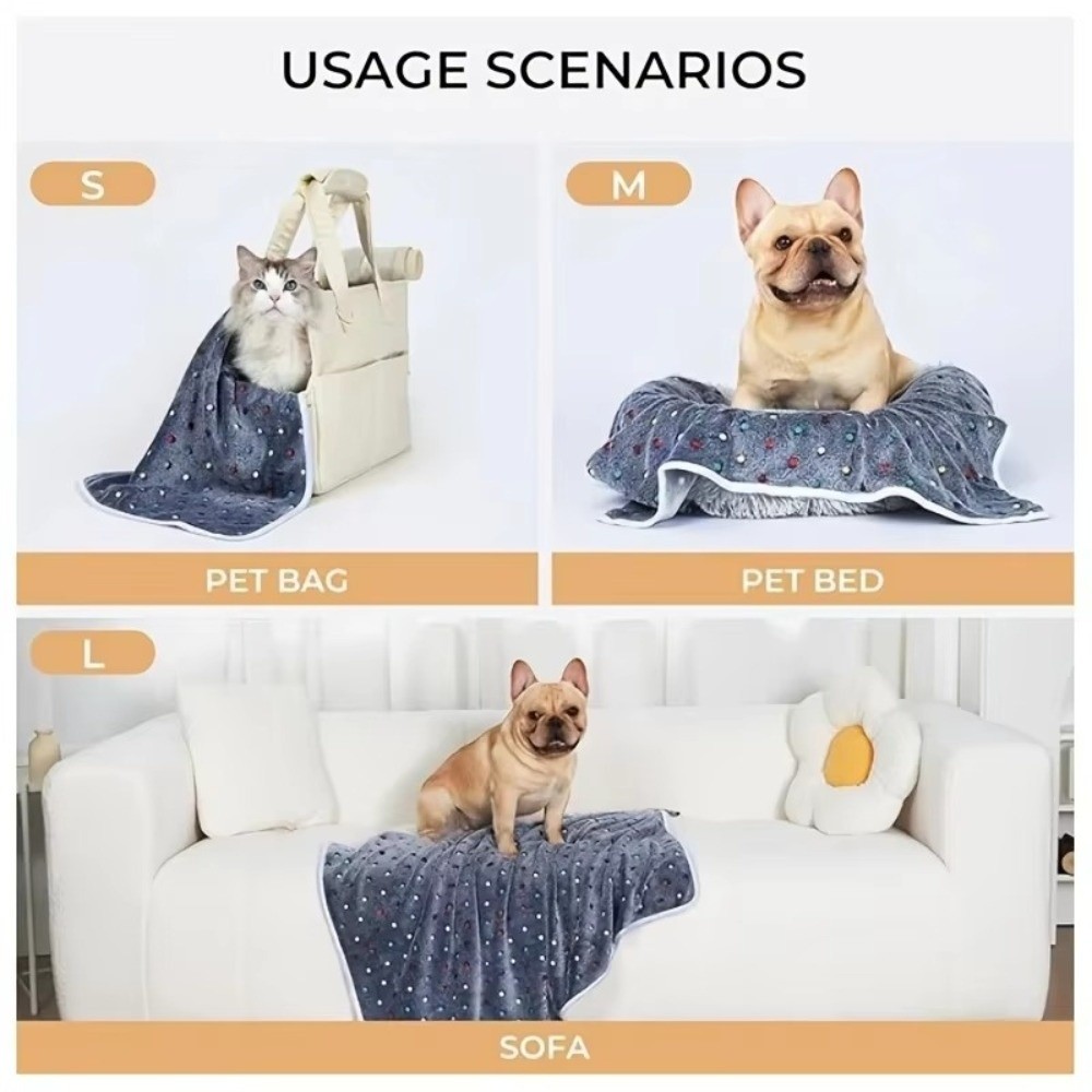 Pet Beds - Ultra-Weiche Haustierbettdecke Niedliches Punktmuster Atmungsaktive Isolierte