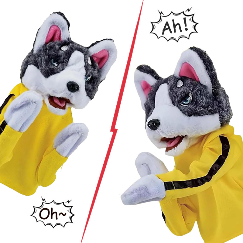 Interactive Squeaky Plush Dog Toy - Kind Kung Fu Husky Handschuhe Spielzeug