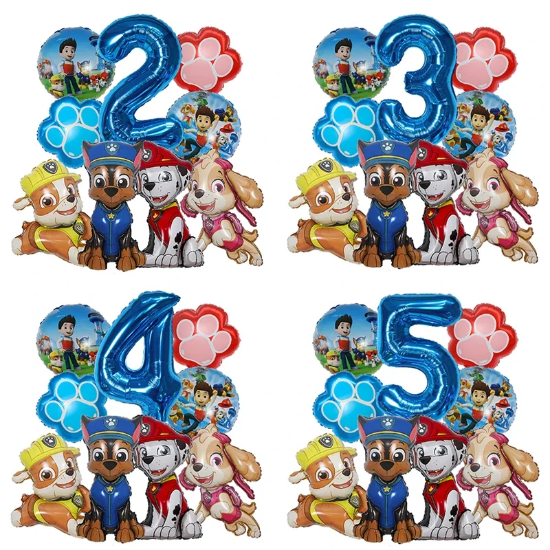 Dog Toys - 9-teiliges Cartoon Paw Patrol Folienballon-Set mit