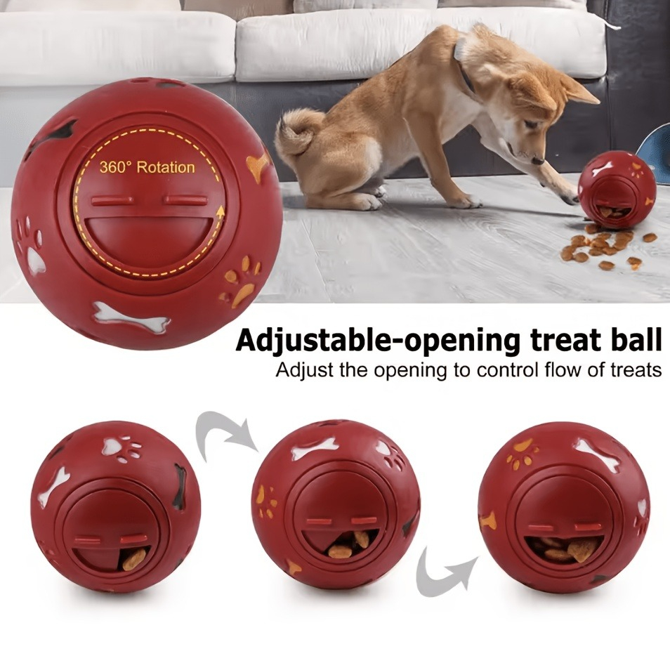 Rubber Treat Dispensing Dog Toy - Hundespielball, Slow-Feeder-Futterautomat für Katzen & Hunde,