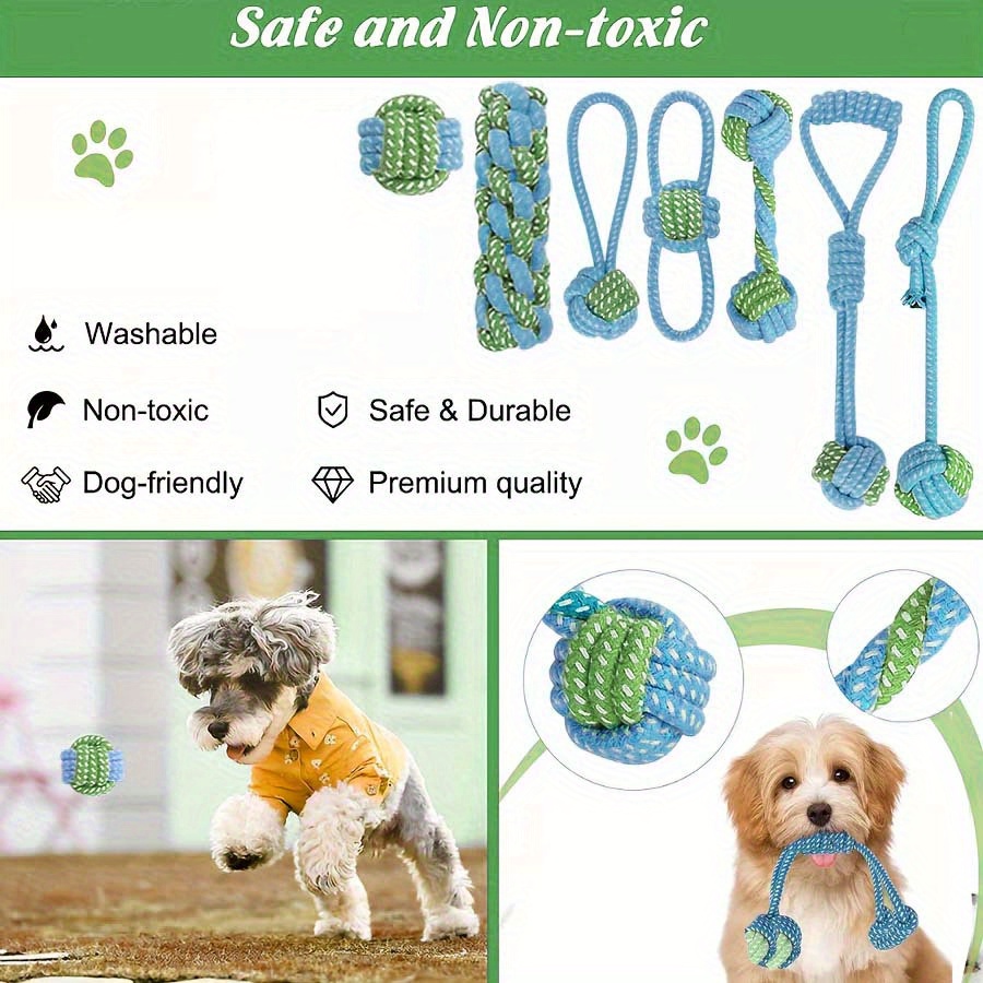 7-teiliges interaktives Knoten – Dog Rope Toy Aggressive Chewers Bewertung und Preis